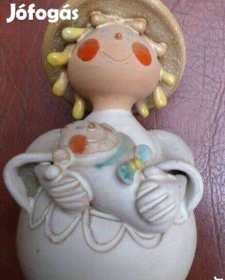 Vintage kerámia szobor Anya gyermekével