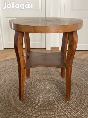 Vintage kerek fa dohányzóasztal eladó