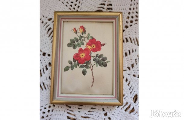 Vintage kis selyemfestmény