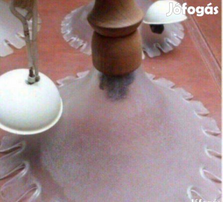 Vintage lámpa üveg fa kötél design