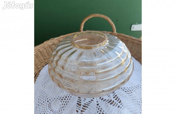 Vintage méz színű üveg lámpa búra