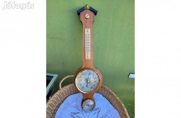 Vintage német Fischer időjárásjelző állomás, barométer