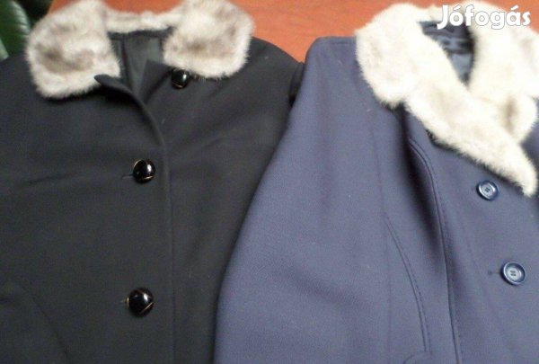 Vintage női gyapjú kabát + nerc gallér Angol luxus