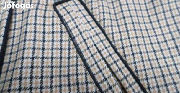 Vintage női kockás gyapjú kabát újszerű
