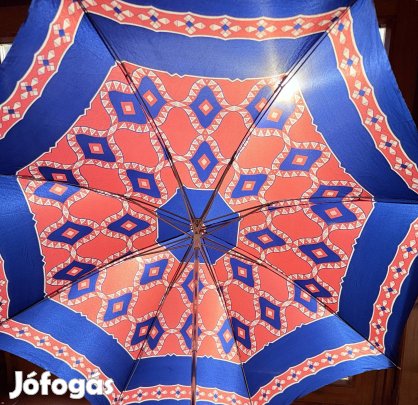 Vintage összecsukható mechanikus mintás esernyő +elegáns tok 90x50cm