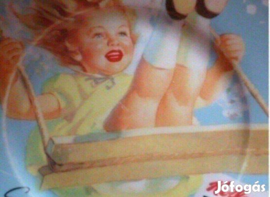 Vintage porcelán reklám tányér Új