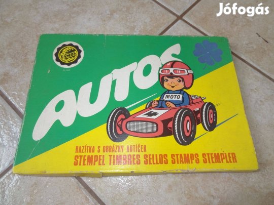 Vintage retro autós nyomda játék, ritkaság!!