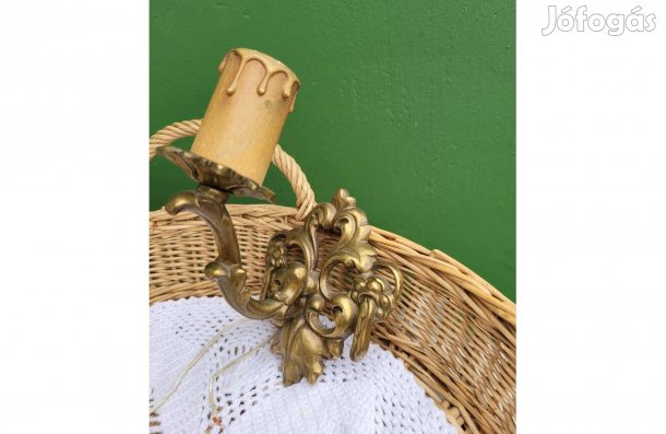 Vintage szép mintás réz falilámpa