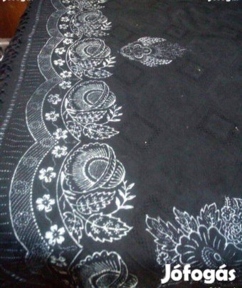 Vintage terítő abrosz fekete fehér