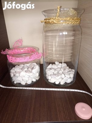 Vintage üveg dísz kaspók, dísztárgyak