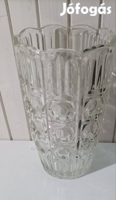 Vintage vastag ,szép üvegváza 23 cm magas!