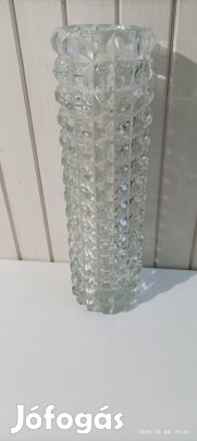 Vintage vastag üveg váza 28cm