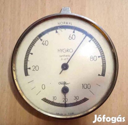 Vintázs Fischer Hygrométer pára és hőmérő, NDK gyártmányú