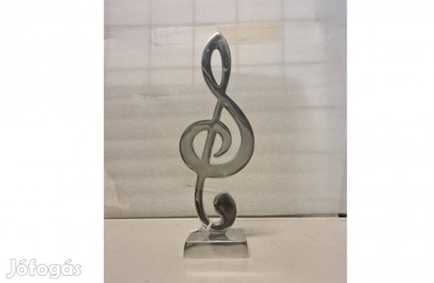 Violinkulcs asztali dekoráció fémből 43 cm