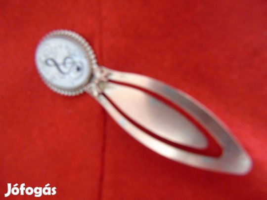 Violinkulcsos fém könyvjelző