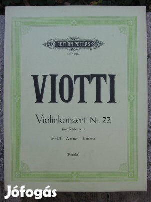 Viotti: a-moll hegedűverseny Nr.22., hegedű kotta