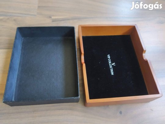 Vip collection fa díszdoboz belül fekete bársony alja papír 165x130mm