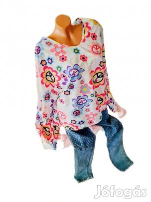 Virág Mintás Tunika Fehér Színbe. Méret: 5 XL Kód: TU 83