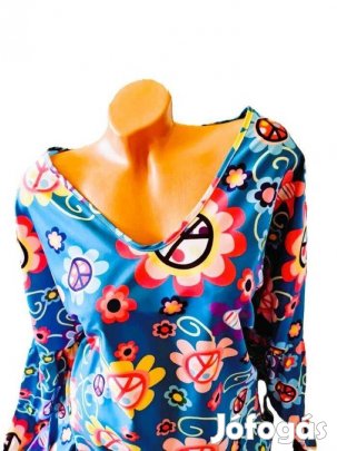 Virág Mintás Tunika Kék Színbe. Méret: 5 XL Kód: TU 192