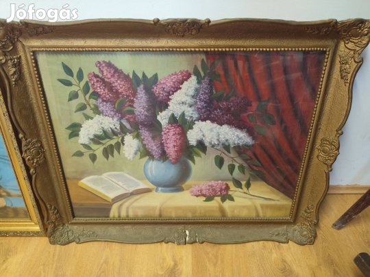 Virág csendélet festmény keretben