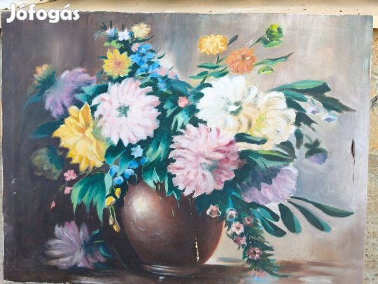 Virág csendélet korsóban , festmény