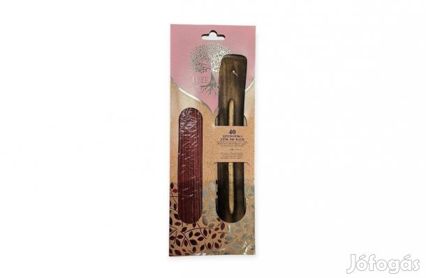 Virág illatú füstölő pálcika szett fa tartóval 40 db