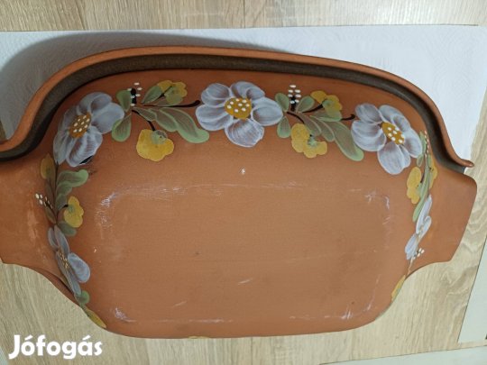 Virág mintás agyag sütőedény