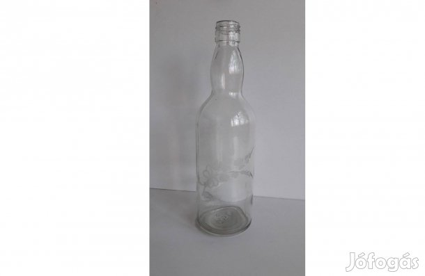 Virág mintás gravírozott üveg palack 0,5 l_