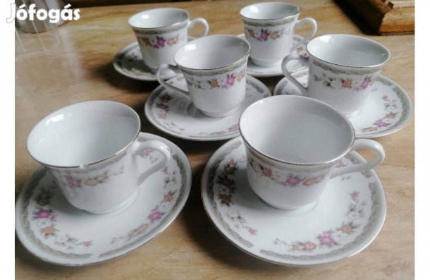 Virágmintás, régi kávéskészlet eladó!