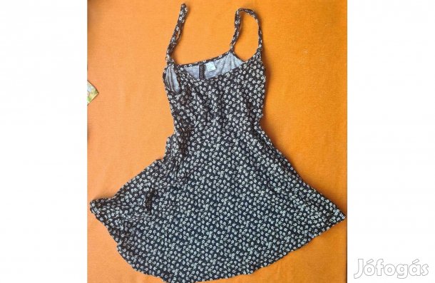 Virágmintás fekete H&M-es nyári ruha 38-as
