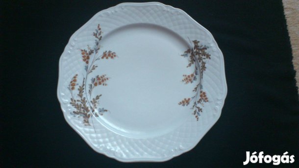 Virágmintás német porcelán süteményes tányér, tál
