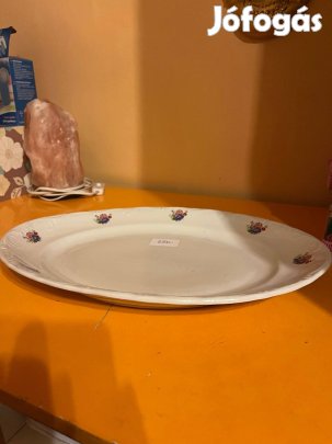 Virágos, ovális nagy tál