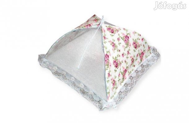 Virágos csipkés ételtakaró háló 35x35x17 cm