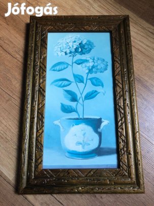 Virágos falikép 19x31cm barna kerettel