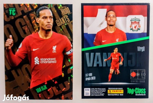 Virgil van Dijk Liverpool Holo Giants focis kártya Top Class 2023