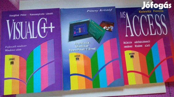 Visual C+, Powerpoint 7,Ms Access 3 db könyv együtt 1500 Ft