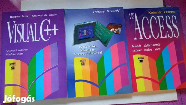 Visual C+, Powerpoint 7,Ms Access 3 db könyv együtt 1500 Ft
