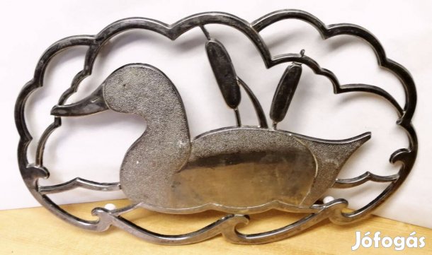 Vitange ezüstözött dekoratív edény alátét. Retro konyhába