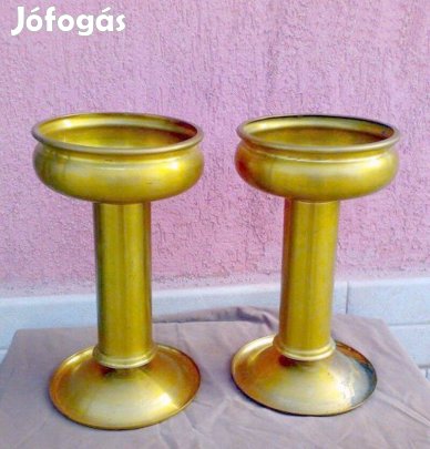 Vitange réz virágtartó páros, modern igényesen megmunkált darabok