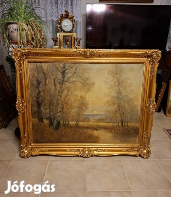 Vitéz Sashegyi ragyogó antik hatalmas festménye! 125x100cm!