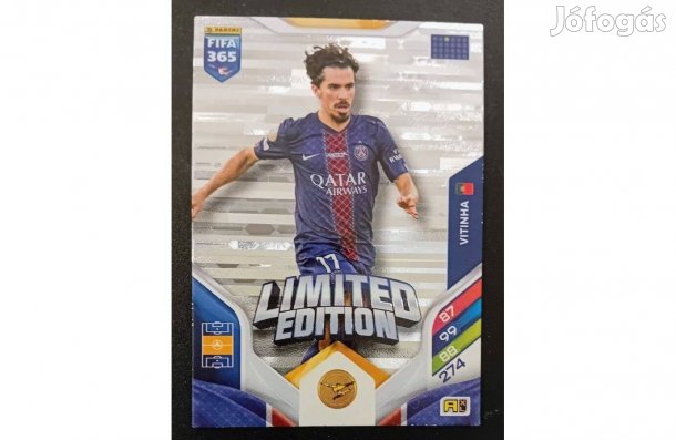 Vitinha Paris Saint-Germain Limited focis kártya Panini FIFA 2026