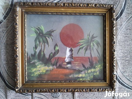 Vitorlás a naplementében fali kép