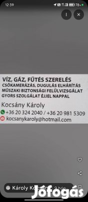 Víz gáz fűtés készülék Budapest Pest megye