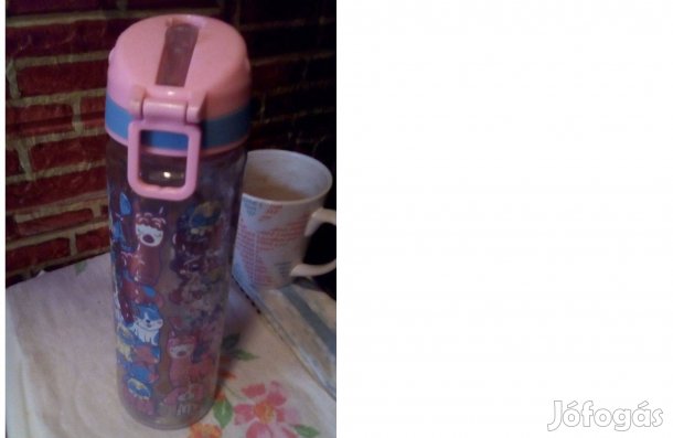 Vizes flakon műanyag rózsaszín, Új állapot, kihasználatlan