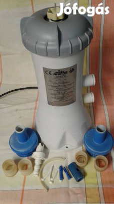 Vízforgató medence szivattyú, papírszűrős, 80 W, 3 e l/perc, használt,