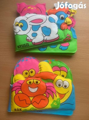 Vizi állatok, házi állatok puha szivacs könyv, fürdőkönyv, babakönyv