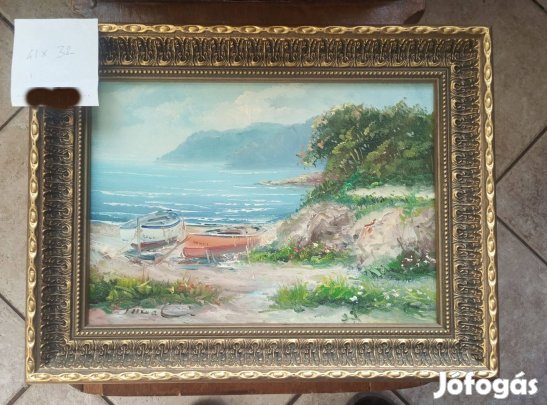 Vizi csendélet olajfestmény