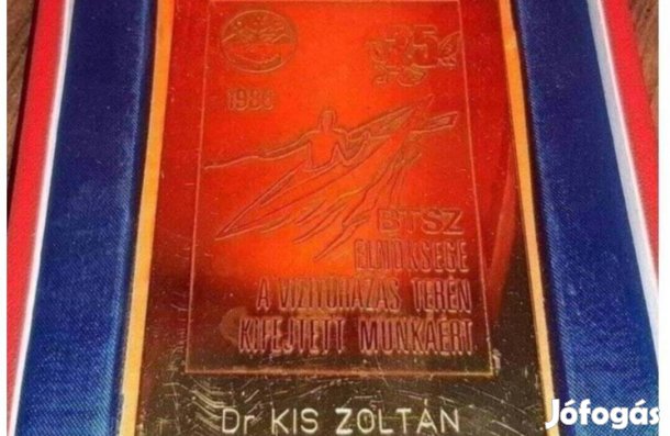 Vízitúrázás plakett 1986 Dr. Kis Zoltán