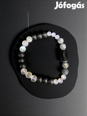 Vízöntő horoszkópos holdkő ásvány karkötő