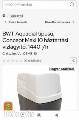 Víztisztító készülék, nagy teljesítményű.